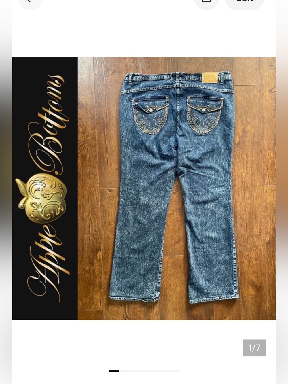 Vintage Y2K Apple Bottoms Jeans With Studded Back Pockets. Plus Size. 18-20.